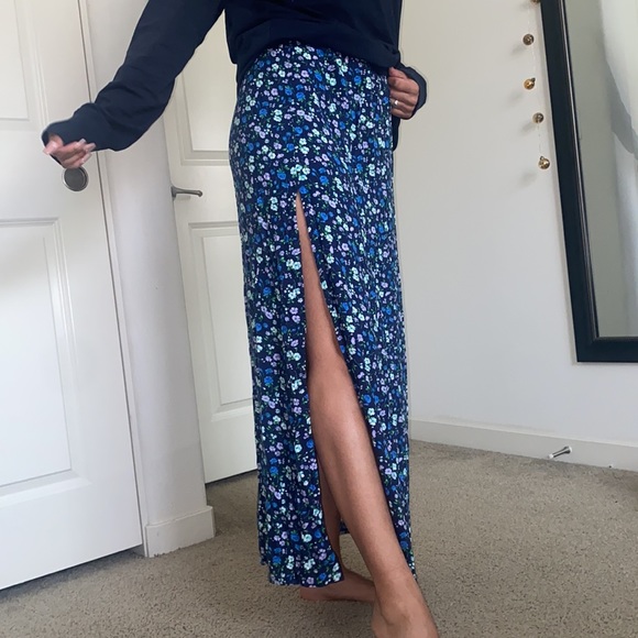 Hollister Skirts Hollister Floral Maxi Skirt With Slit On Each Side